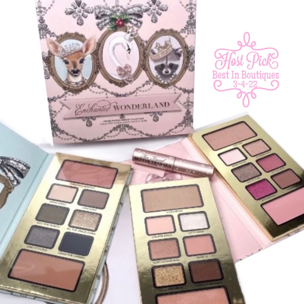 TOO FACED 3 Makeup Pallets Enchanted Wonderland Gift Set Better Than Sex Mascara - Picture 1 of 15